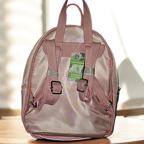 Badgley Mischka Pink Mini Backpack - Picture 2 of 3
